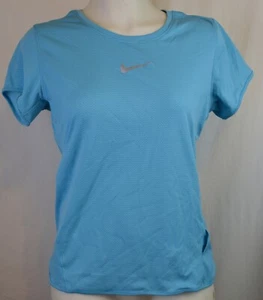 NEW Nike AEROREACT RUNNING TRAINING DRI-FIT REFLECTIVE Shirt WOMEN'S LARGE BLUE - Picture 1 of 7
