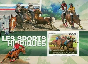Equine Sports Stamp Horses Rodeo Polo Horse Racing S/S MNH #3638 / Bl.537 - Picture 1 of 12