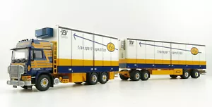 Tekno 75715 Volvo F12 Globetrotter Truck Reefer Trailer Sweden Combo - ASG 1:50 - Picture 1 of 12