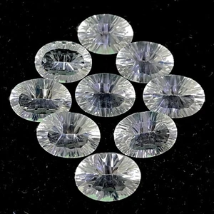 9 Pcs Natural White Quartz 17.5x12.5mm Oval Concave Cut Loose Gemstones Lot - Bild 1 von 20