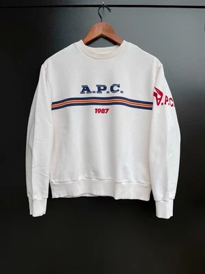 A.P.C. Damen Maxine Stripe Sweatshirt APC 1987 White Made in Portugal - Größe L - Bild 1 von 4