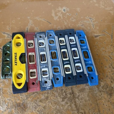 Lote de 8 niveles vintage - Stanley, Ridgid, Empire, marcas diversas - herramienta de carpintero  Foto 1 de 4