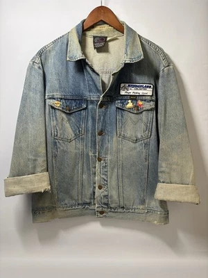 Vintage Maverick Denim Metallica Promo Jacket Embroidery Thrashed Pins Men’s XL - Image 1 of 4