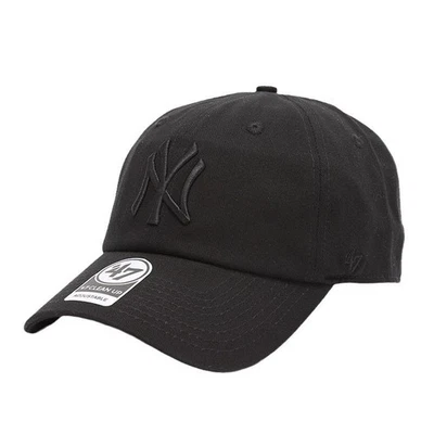 Gorra de limpieza New York Yankees '47 negra sobre negra, gorra de béisbol ajustable MLB Foto 1 de 4