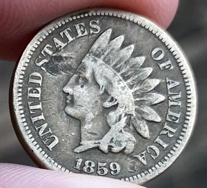 1859 INDIAN HEAD Cent - United States CIVIL WAR Era Penny - (1st YEAR MADE) L31 - Picture 1 of 2