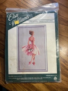 Vintage Elsa Williams Creative Canvaswork Ballerina Kreuzstich-Set 10 x 16 versiegelt - Bild 1 von 3