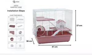 Cage Pet Hamster Mouse Rodent Cage 3-Story Habitat Wheel Water Bottle Food Bowl - Picture 1 of 3