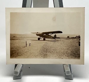 Early Aviation Aircraft On Lading Field By Safety Zone Sign - Picture 1 of 2