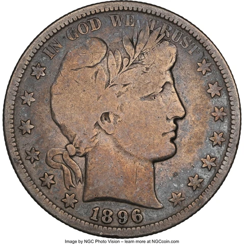 1896-S BARBER 50c NGC VG DET ABSOLUTE BEAUTIFUL BARBER 50c A 1 IN  10,000 COIN Cover