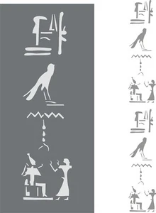 Hieroglyphen vertikal - Schablone; Wandschablone; Malerschablone; Dekorfries - Bild 1 von 1