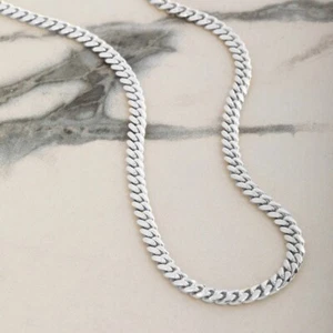 Cadena de eslabones cubanos de 13 mm en plata 925 con aplausos de caja para collares de 24 pulgadas para hombre - Imagen 1 de 4