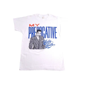 Vintage 1989 New Edition Bobby Brown My Perogative Rap Tee T Shirt M Hip Hop R&B - Picture 1 of 7