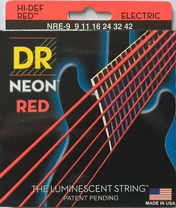 DR Handmade NRE-9 Neon Red Electric Guitar Strings 9-42 lite gauge - Picture 1 of 1