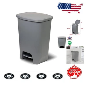 Space-Efficient 20 Gallon Rectangular Trash Can with Hands-Free Foot Pedal - Picture 1 of 9
