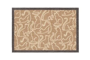 Alfombrilla de puerta y corredor con patrón de aullador y arañazos para gatos lavable a máquina - Imagen 1 de 10