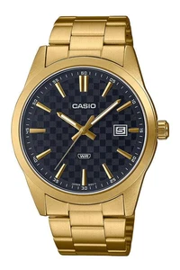 Casio MTP-VD03G-1A Men's Black Gold Analog Steel Band Date Indicator Watch - Picture 1 of 1