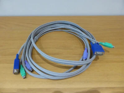 HP KVM Genuine HP Monitor switch Cable Lead VGA PS2 3.6 Metre Male to Male GWO - Image 1 of 4