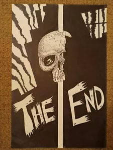 Pen & Ink original Creepy Skull Apocalypse Comic Art Style Horror fantasy - Picture 1 of 3