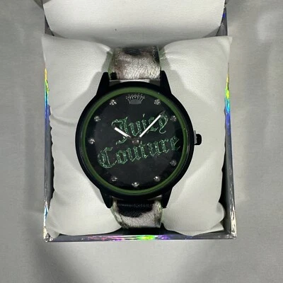 NIB Juicy Couture Black Label Wristwatch JC/1373GNLE ~ Green /Animal - Image 1 of 4