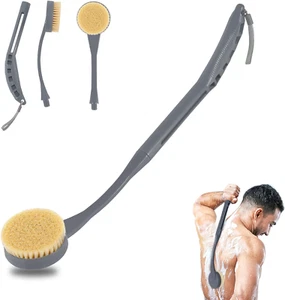 Rückenschrubber für Dusche20,5 Badebürste langer Stiel zur TiefenreinigungRückenbürste - Bild 1 von 11