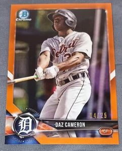 Daz Cameron 2018 Bowman Chrome Prospects Orange Refractor Card #14/25 - Picture 1 of 1