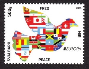 SPITZBERGEN 2023 EUROPA CEPT BANDERAS DE LA PAZ SELLO LOCAL - Imagen 1 de 1