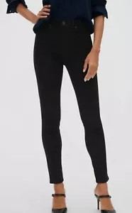 Banana Republic High Rise Skinny Fade Resistant Black Jeans Size 30/10 RT$109 - Picture 1 of 10