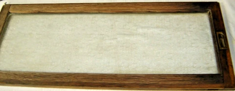 Antique Quarter-Sawn Oak Door w/Crackle Glass Sliding Door for a showcase #1484 Cover