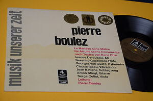 Pierre Boulez LP Contemporary Music Italie Harmonia Mundi NM Top Salle Lamin