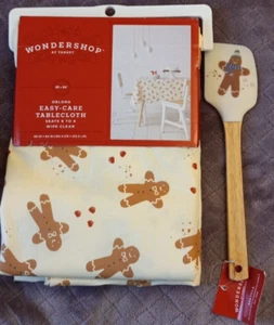 Wondershop Gingerbread Table Cloth And Spatula Lot - Picture 1 of 5