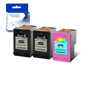 3PK 60XL Black Colour Ink Cartridge for HP PhotoSmart C4680 C4795 C4780 C4635 - Zdjęcie 1 z 1