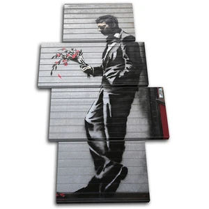 Graffiti Pop Banksy Street MULTI CANVAS WALL ART Picture Print VA - Picture 1 of 1