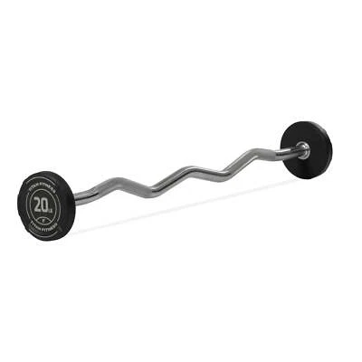 Barra fija Titan Fitness 20 lb goma EZ Curl, barra de pesas precargada Foto 1 de 4