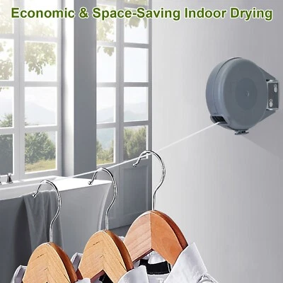 Telescopic Clothesline Indoor and Outdoor Wall Mounted Heavy-Duty Laundry Safety - Image 1 of 4
