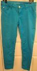 Celebrity Pink Sz 7 Jeans Jeggings Turquoise Blue Ankle Length Cotton Stretch