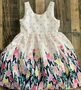 New GYMBOREE Tulip Floral Print DRESS Navy Pink Flower Girl Wedding Sz 10 - Picture 1 of 1