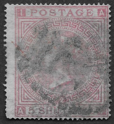 MMK Philately: GB SG #127 Scott #57 Used 5/- QV Plate 2 Faults SCV $1200 - Image 1 of 2