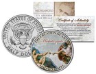 MICHELANGELO *The Creation of Adam* SISTINE CHAPEL Painting JFK Half Dollar Coin