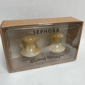 SEPHORA Feeling Groovy Yellow Jade Eye Message Set Cooling 2 Stones Gift Mask - Picture 1 of 3