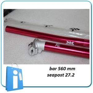 NOS MTB Sattelstütze Sattel KORE Lite Ø 27.2/320 MM + Lenker BAR 560 Retro Rot - Foto 1 di 9