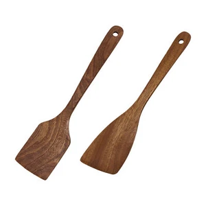 Wooden Wok Shovel Cooking Spoon Non Stick Wood Long Rice Spatula Kitchen Large - Picture 1 of 14