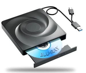External Blu ray Drive, Portable 3D Bluray Optical Drive, CD DVD Burner USB 3.0 - Photo 1/1