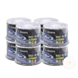 400 Ridata 6X BD-R 25GB Blu-ray White Inkjet Hub Printable Recordable Blank Disc - Picture 1 of 3