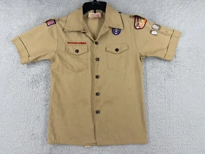 Camisa Boy Scouts of America Juvenil Extra Grande Beige Manga Corta Algodón LEER Foto 1 de 4