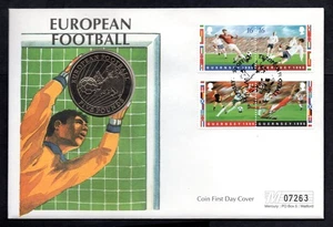 Guernsey - 1996 European Football £5 PNC Coin First Day Cover - Bild 1 von 2