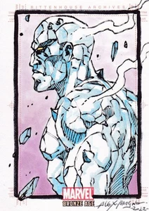 Carta schizzo Marvel 2012 età del bronzo Uomo venuto dal ghiaccio Magno - Foto 1 di 1