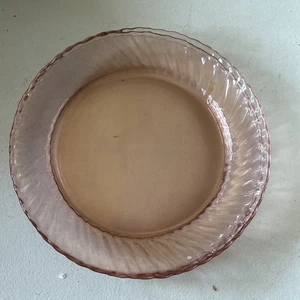 Vintage Rosa Depression Glas Blütenblätter 8" Salatteller 3er Set UV Reaktiv - Bild 1 von 3