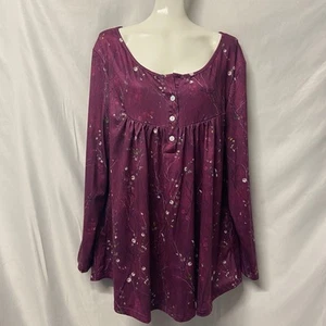 Pullover Top Purple Plum No Brand Tag 2 XL Long Sleeve - Picture 1 of 8