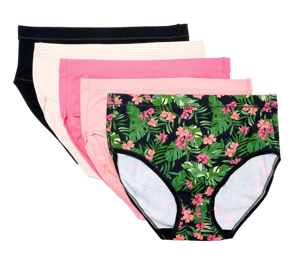 Cuddl Duds~Set of 5~Cotton Core Modern Briefs~Small~Tropical~A640974   11340 - Image 1 of 1