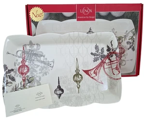NEW Lenox Alice Drew VINTAGE JUBILEE Holiday 16" Porcelain Serving Tray Platter - Picture 1 of 7